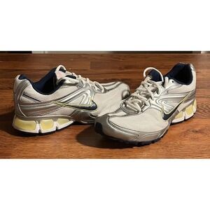 Nike Air Max Moto 5 Metallic Silver Navy Running Shoes Womens 8 2007